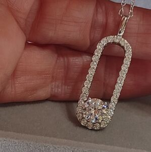 Stunning new paper clip design gra certified positive testing diamond 925 Sterli